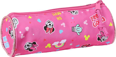 Pencil Case Barrel with 1 Compartment Pink