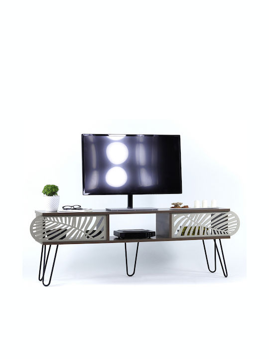 TV Stand Wooden Sillia Karydi / Ekru L151xW30xH48cm