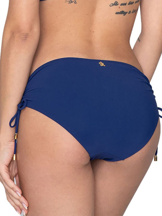 Luna Bikini Slip Hohe Taille Marineblau