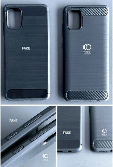 Tech-Protect Rugged Carbon Back Cover Σιλικόνης Μαύρο (Galaxy A13 4G)
