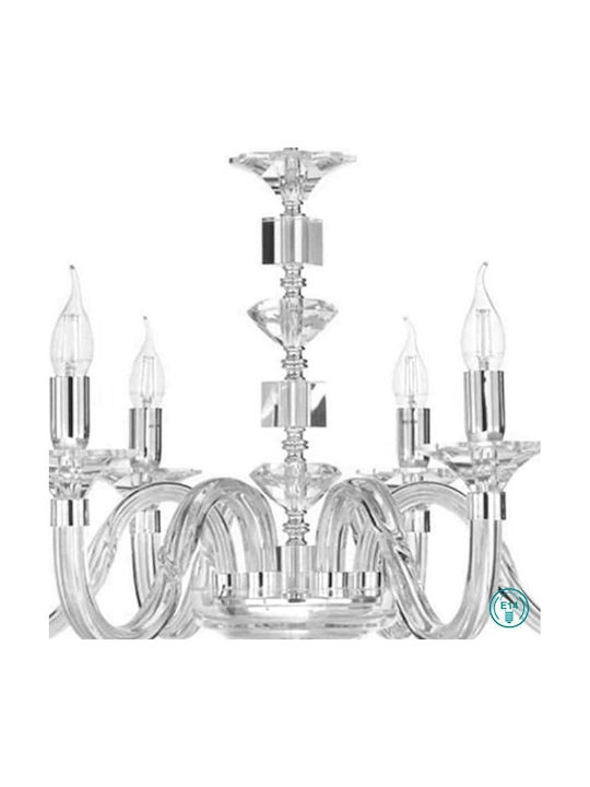Ondaluce Chandelier Candlestick 6xE14 White LP.GALA/6-CR