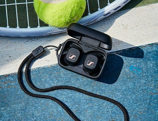 Sennheiser Sport True Wireless In-ear Bluetooth Handsfree Ακουστικά με Αντοχή στον Ιδρώτα και Θήκη Φόρτισης Μαύρα