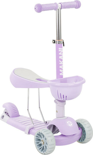 Kikka Boo Kikka Boo Kids Scooter 4 in 1 BonBon Candy 3-Wheel with Seat for 3+ Years Lilac