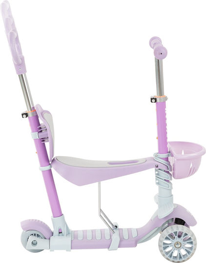 Kikka Boo Kikka Boo Kids Scooter 4 in 1 BonBon Candy 3-Wheel with Seat for 3+ Years Lilac