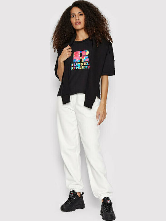 Damen Sportlich Crop T-Shirt Schwarz
