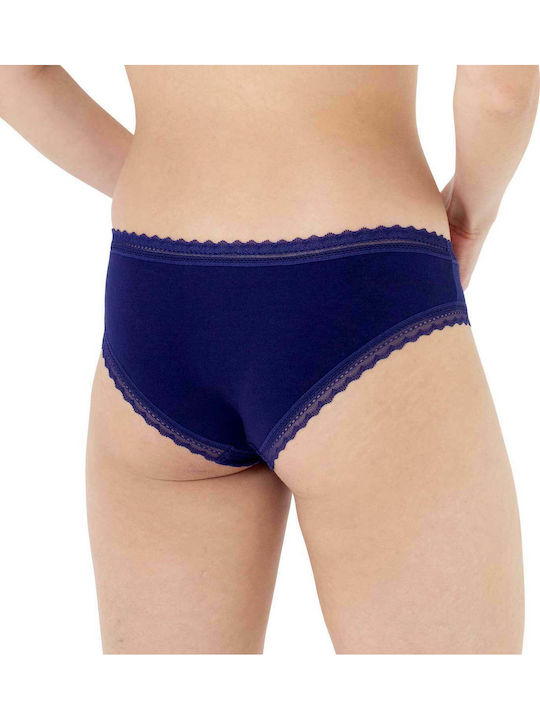 Lila Βαμβακερά Γυναικεία Slip 2Pack με Δαντέλα Blue/Pink