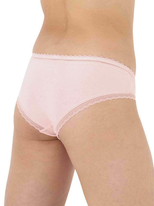 Lila Βαμβακερά Γυναικεία Slip 2Pack με Δαντέλα Blue/Pink