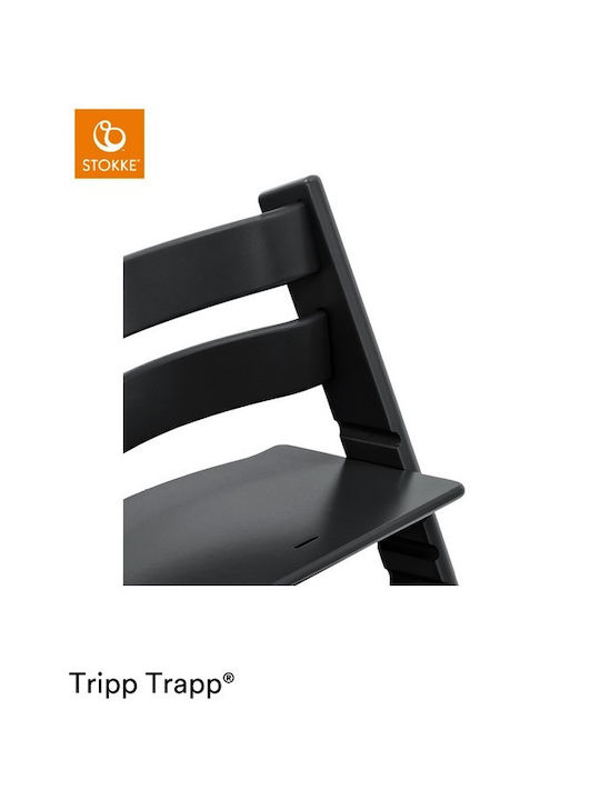 Stokke Tripp Trapp Καρεκλάκι Φαγητού με Ρυθμιζόμενο Ύψος Black