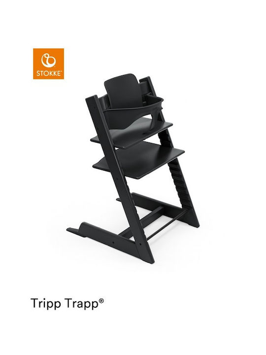 Stokke Tripp Trapp Καρεκλάκι Φαγητού με Ρυθμιζόμενο Ύψος Black