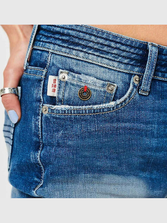 Ovin Vintage Γυναικείο Τζιν Σορτς Μπλε