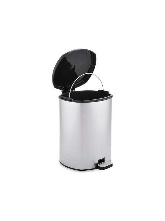 Berilo Plastic Waste Bin with Pedal Silver 6lt