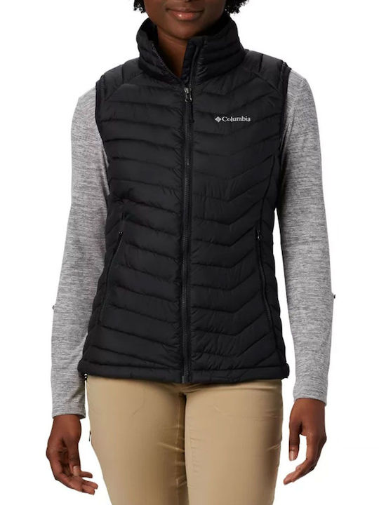 Powder Pass Kurz Damen Ärmellos Puffer Jacke Schwarz