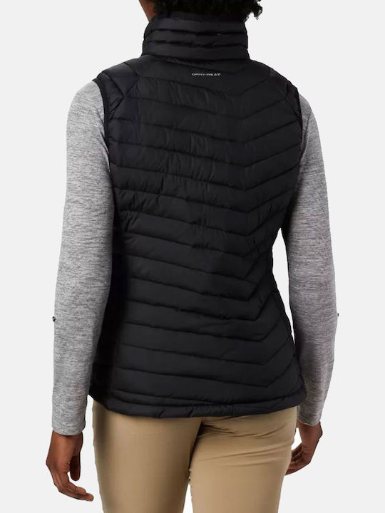 Powder Pass Kurz Damen Ärmellos Puffer Jacke Schwarz