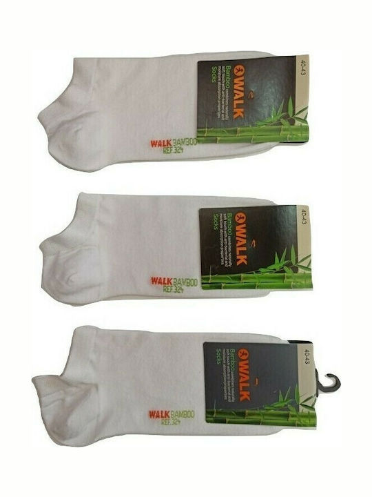 Walk Γυναικείες Μονόχρωμες Κάλτσες Λευκές 3Pack Walk Γυναικείες Μονόχρωμες Κάλτσες Λευκές 3Pack