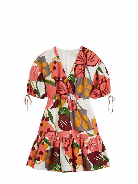 Rhitaa Sommer Mini Kleid Wickel Weiß