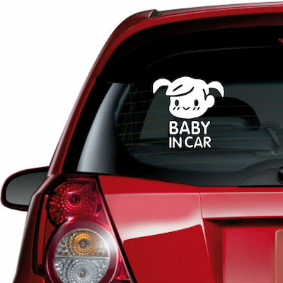 Σήμα Baby on Board με Αυτοκόλλητο Baby In Car Μαύρο