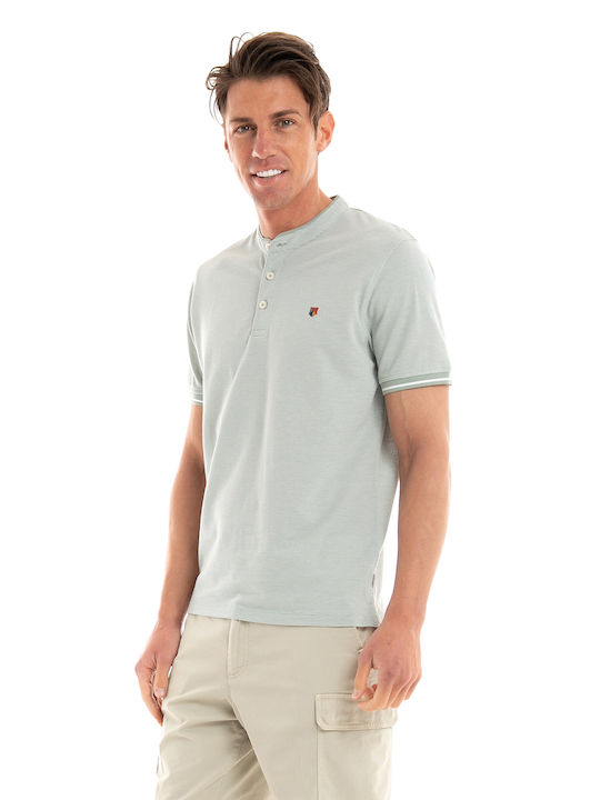 Men's Short Sleeve Blouse with Buttons Iceberg Green