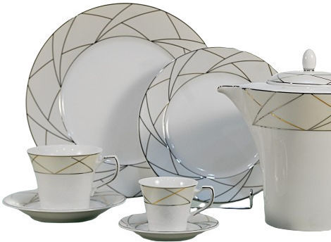 Cryspo Trio Global White Porcelain Dinnerware Set 42.265.40 20pcs