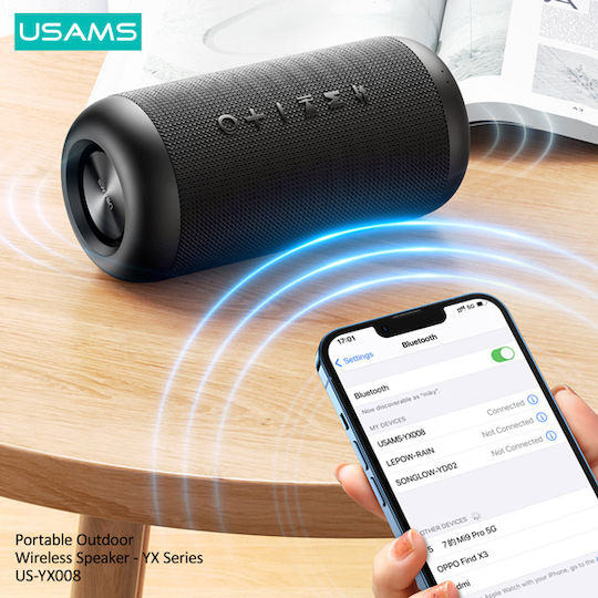 Usams YX008 Bluetooth Speaker 10W with Battery Life up to 8 hours Black