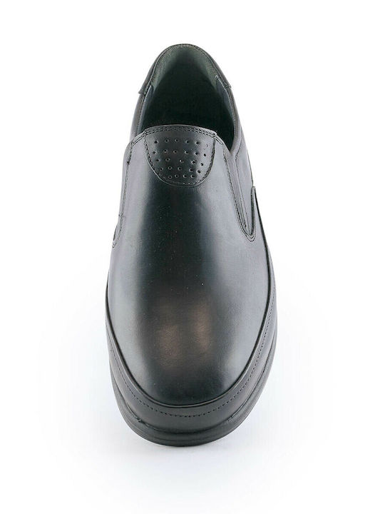 Leder Herren Slip-Ons Schwarz