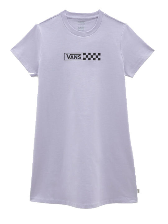 Summer Mini Athletic T-Shirt Dress Short Sleeve Purple