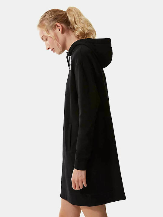 Zumu Mini Athletic Dress Long Sleeve Hooded Black