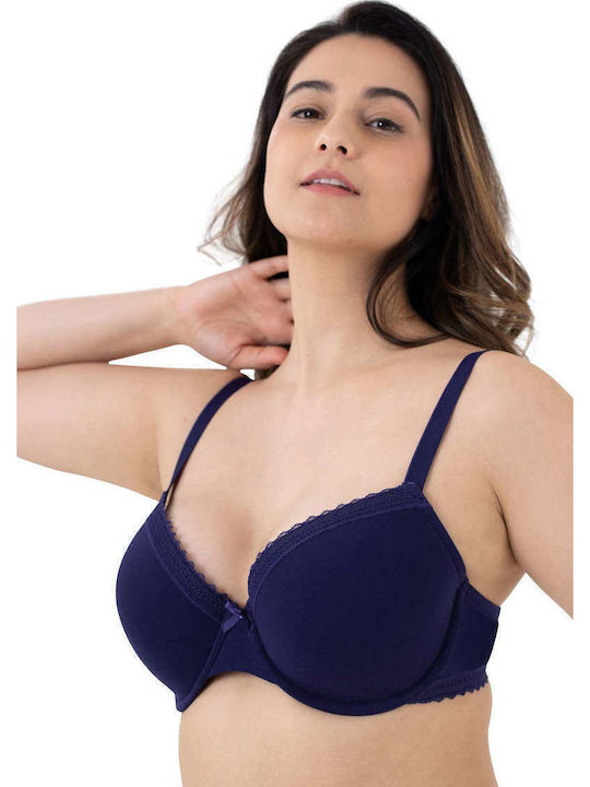 Demi Curves Bra with Light Padding Underwire Pink/Blue