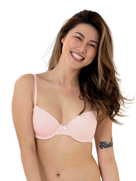 Demi Curves Bra with Light Padding Underwire Pink/Blue
