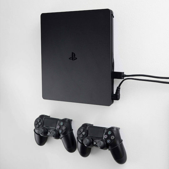 Floating Grip Wall Mount Bundle & 2x Controllers Stație de încărcare pentru 2 controllere PS4 Negru