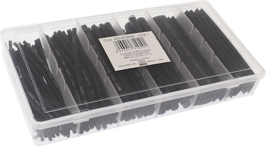 FT Electronics Heat-Shrink Tubing Case with Shrinkage Ratio 2:1 Set in Various Sizes (1.5-2.5-4-6-10-13mm) Black 100pcs 492303866