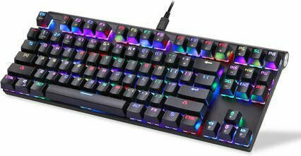 Motospeed CK101 Гейминг Механична Клавиатура Tenkeyless с Outemu Red Суичове и RGB Осветление (Английски US)