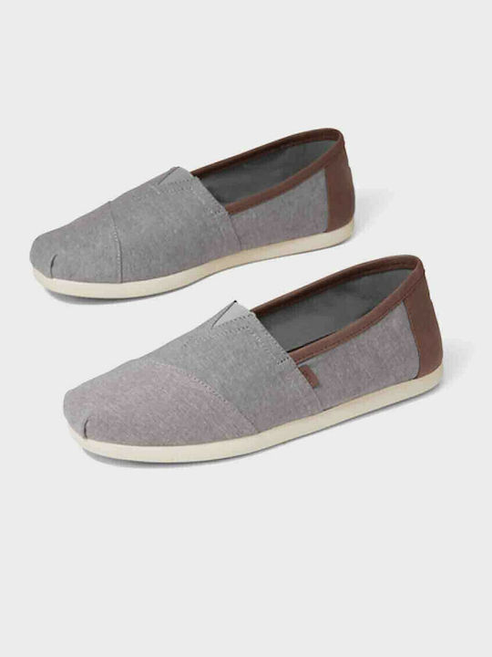 Chambray Fabric Men's Espadrilles in Gray Color