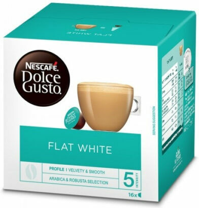 Nescafe Kaffee- und Getränkekapseln Espresso Dolce Gusto Flat White Kompatibilität mit Maschine Dolce Gusto 16 Stück