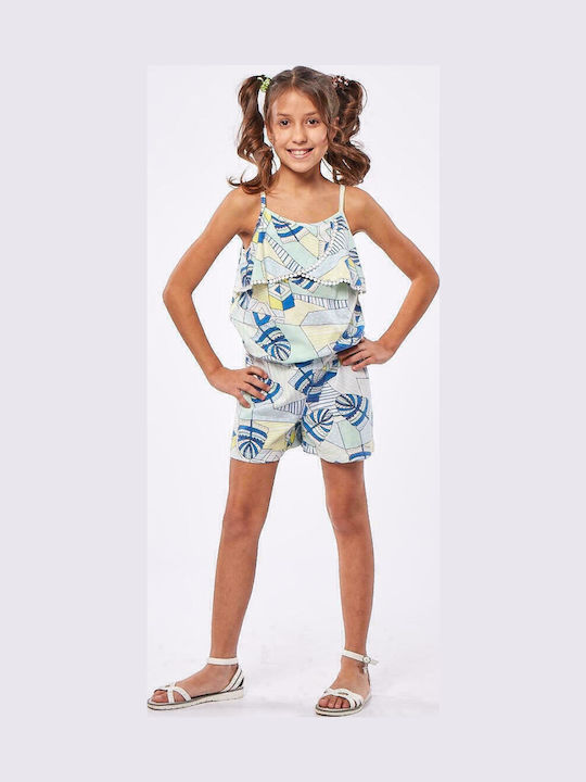 Kinderstoff-Overall-Shorts/Bermudas Weiß