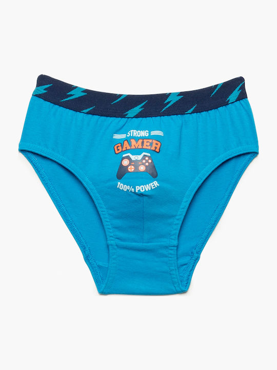 Minerva Strong gamer Kids' Set with Briefs Blue - Grey Melange - Blue Marine 3pcs Minerva Strong gamer Kids' Set with Briefs Blue - Grey Melange - Blue Marine 3pcs
