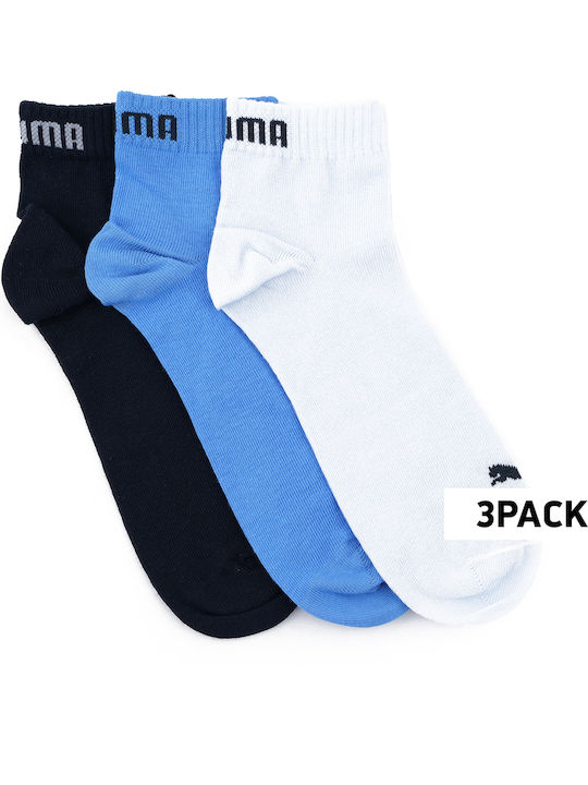 Puma Boys 3 Pack Sport Ankle Socks Blue