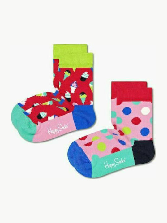 Happy Socks Kids' Socks Knee-High Ice Cream Multicolored 2 Pairs