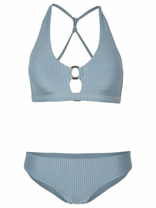 Set Bikini Triunghi Cu Burete Detașabil Albastru Deschis