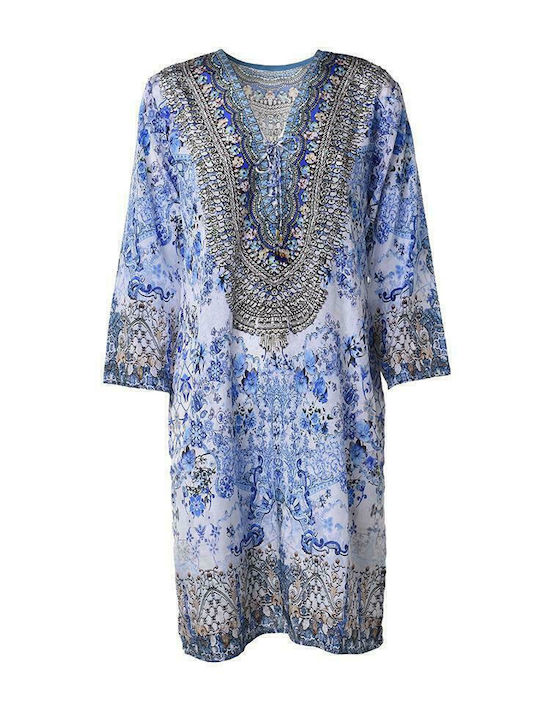 Ble Resort Collection Женско Кафтан Плажно облекло Син