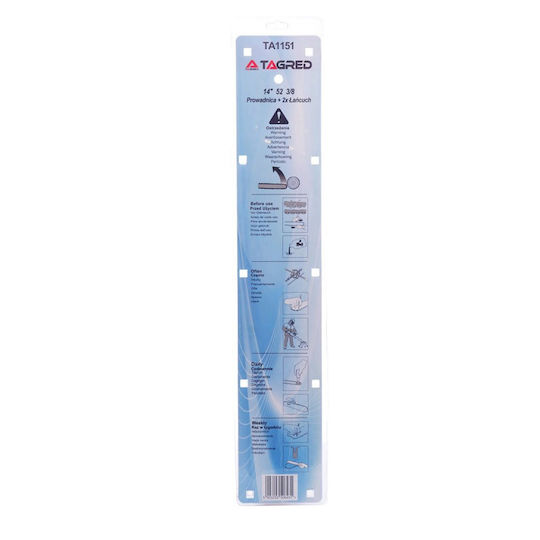 Tagred TA1151 Set lame și lanț pentru drujbe 35cm (14") cu Pas 3/8", Grosimea dintelui .050"-1.3mm & Numărul de dini 52E