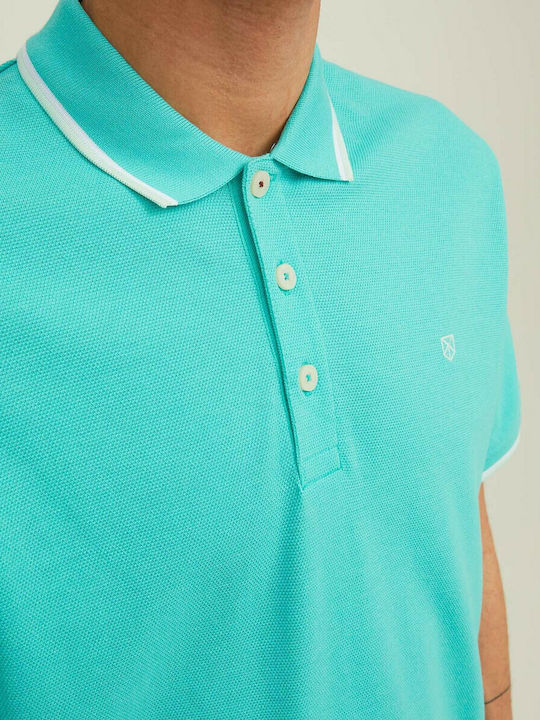 Jack & Jones Polo Kurzarmbluse Türkis