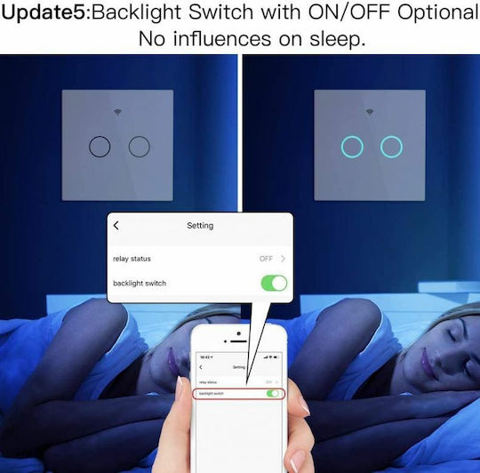 MOES Recessed Touch Wall Switch Wi-Fi Lighting Two-Way with Frame White