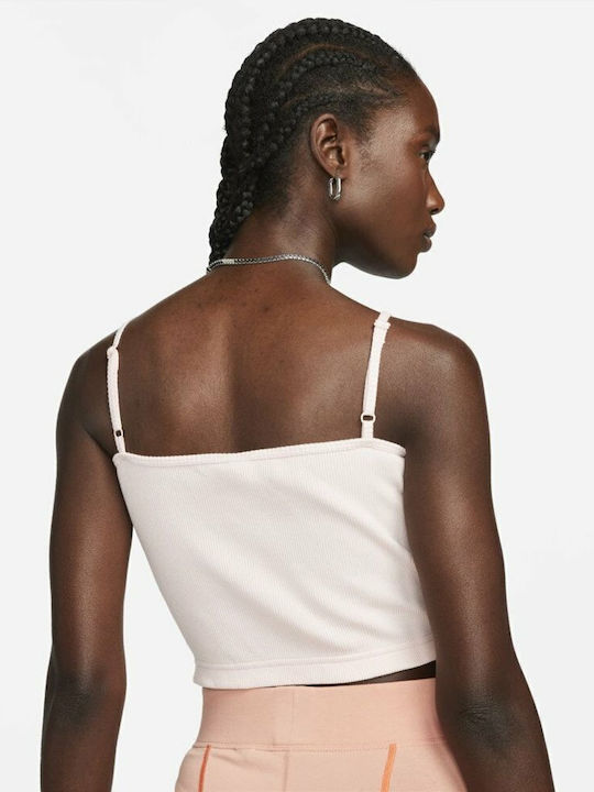 Sportswear Women's Athletic Crop Top with Straps Atmosphere White