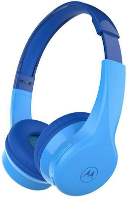 Motorola Moto JR300 Wireless/Wired Over Ear Kids' Headphones with 24 hours of Operation Blue 35750