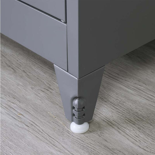 Double-Leaf Metallic Galvanized Cabinet with Locking Capability with 2 Shelves Anthracite Matte 90x45x101 cm