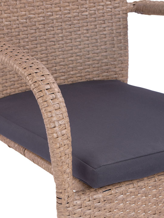 Scaun de exterior Rattan Maro cu pernă 56x60x94cm