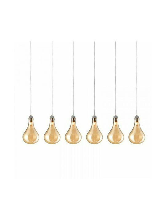 Luma Pendant Chandelier Rail for 6 Bulbs G9 Honey