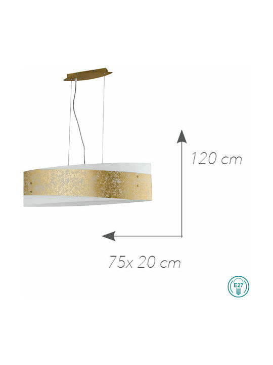 Fan Europe Paris Pendant Light Beige Rail for 4 Bulbs E27 120x75x20cm