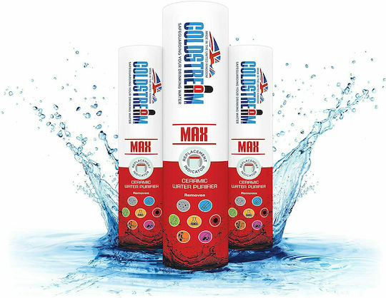 Coldstream Sistem de Filtrare a Apei Dublu Sub blat Filtru cu Diafragmă 1/4'' cu Robinet și Filtru de Schimb Coldstream Max Ceramic 0.5μm, Coldstream PP 5μm