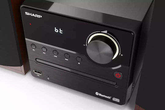 Sharp Ηχοσύστημα 2.0 XLB512 45W με CD / Digital Media Player και Bluetooth Μαύρο